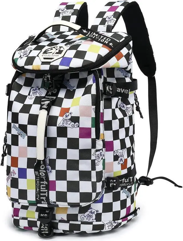 Main image of Kalesi Gym Duffle Bag Backpack 4-Way Waterproof with Shoes Compartment for travel Sport Hiking laptop (Checkerboard)