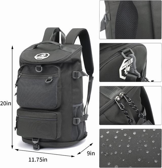 Alt view image 2 of 5 - Kalesi Gym Duffle Bag Backpack 4-Way Waterproof with Shoes Compartment for travel Sport Hiking laptop (gray)