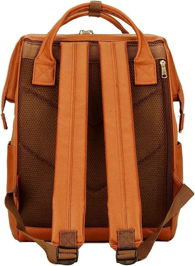 Alt view image 2 of 5 - Kah&Kee Leather Backpack for Women and Men 15-inch Laptop Bag | Teacher Professional, Diaper Bag Backpack, Ideal for Work, School, Nurse, College & Travel (Buff/Camel, Medium)