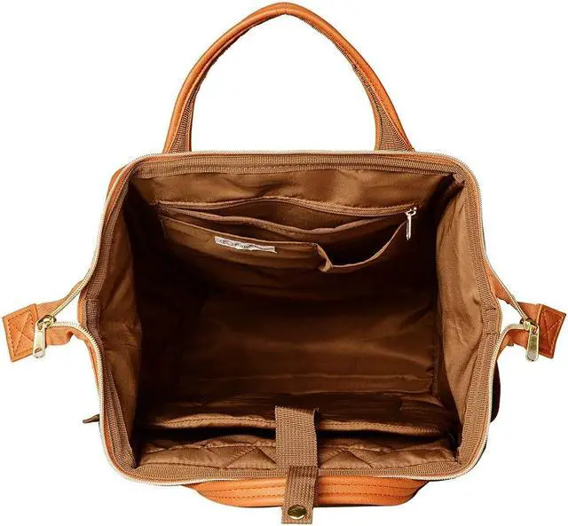Alt view image 5 of 5 - Kah&Kee Leather Backpack for Women and Men 15-inch Laptop Bag | Teacher Professional, Diaper Bag Backpack, Ideal for Work, School, Nurse, College & Travel (Buff/Camel, Medium)