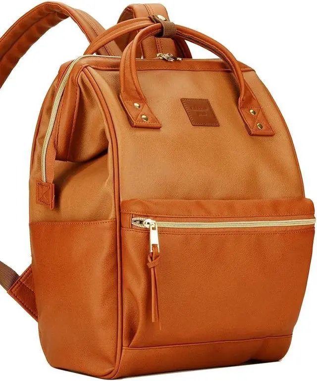Alt view image 4 of 5 - Kah&Kee Leather Backpack for Women and Men 15-inch Laptop Bag | Teacher Professional, Diaper Bag Backpack, Ideal for Work, School, Nurse, College & Travel (Buff/Camel, Medium)
