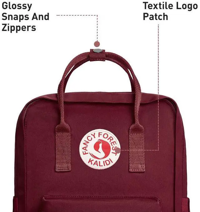 Alt view image 4 of 5 - KALIDI Casual Laptop Backpack 15 Inches Classic Camping Rucksack Travel Outdoor Square Daypack College Hiking Gym Bag, Burgundy