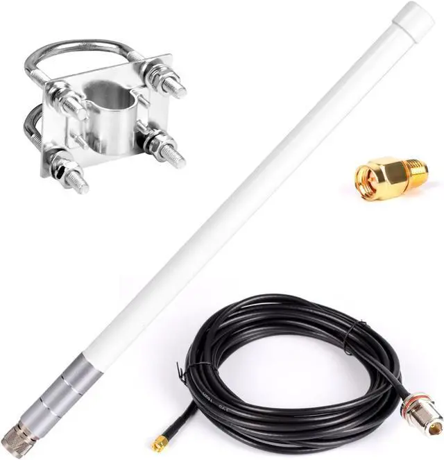 Main image of Waterproof 5.8dBi Lora 915MHz Fiberglass Antenna with 20Ft Low Loss KMR195 Cable for Helium Hotspot RAK Nebra Bobcat 300 SenseCAP M1 Hotspot HNT Miner Heltec V3 Meshtastic LORA32 915MHz LoRa Module