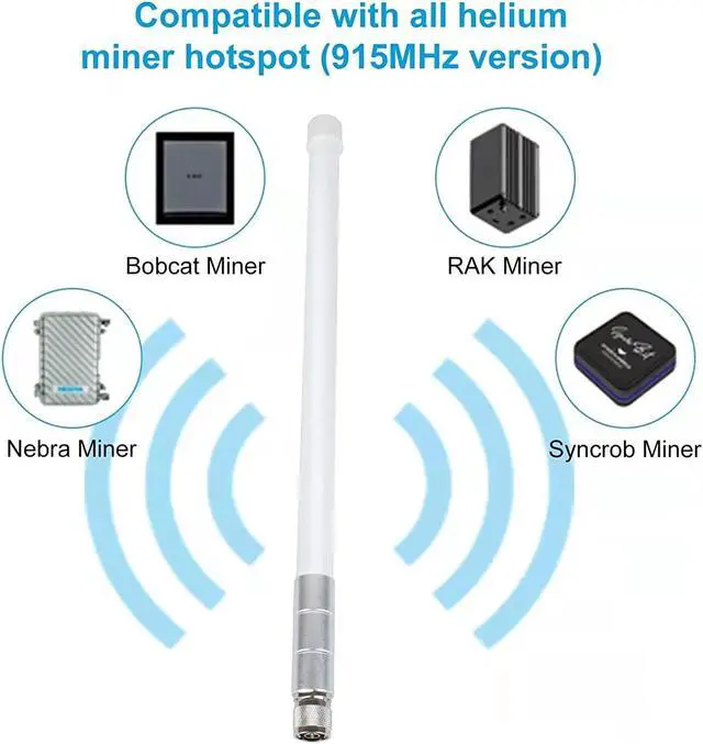 Alt view image 2 of 5 - Waterproof 5.8dBi Lora 915MHz Fiberglass Antenna with 20Ft Low Loss KMR195 Cable for Helium Hotspot RAK Nebra Bobcat 300 SenseCAP M1 Hotspot HNT Miner Heltec V3 Meshtastic LORA32 915MHz LoRa Module