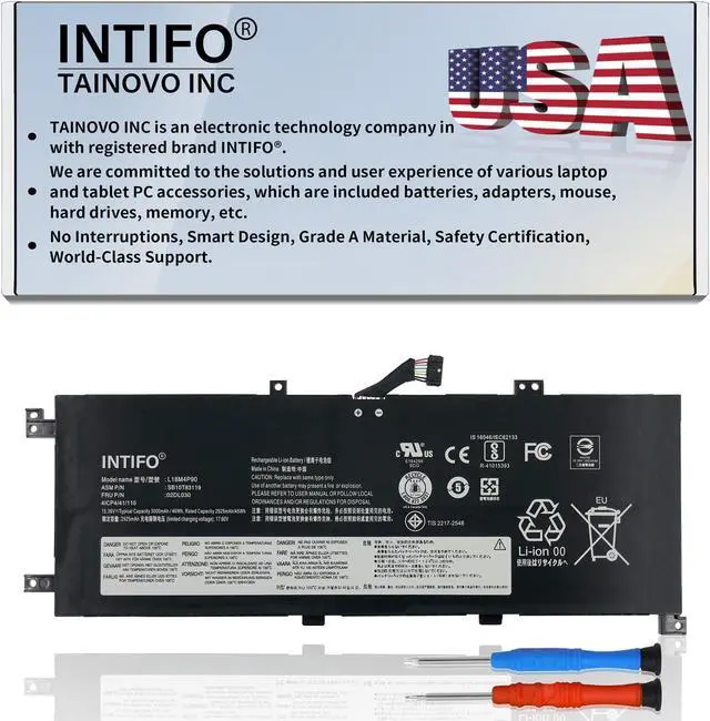Main image of INTIFO 46Wh L18M4P90 Laptop Battery Compatible with Lenovo ThinkPad L13 Yoga Series Notebook L18C4P90 L18D4P90 02DL030 02DL031 02DL032 SB10T83119 SB10T83120 SB10T83121 [15.36V 46Wh 4-Cell]