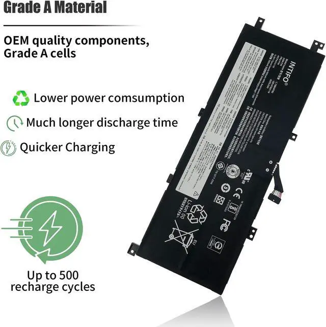 Alt view image 4 of 5 - INTIFO 46Wh L18M4P90 Laptop Battery Compatible with Lenovo ThinkPad L13 Yoga Series Notebook L18C4P90 L18D4P90 02DL030 02DL031 02DL032 SB10T83119 SB10T83120 SB10T83121 [15.36V 46Wh 4-Cell]