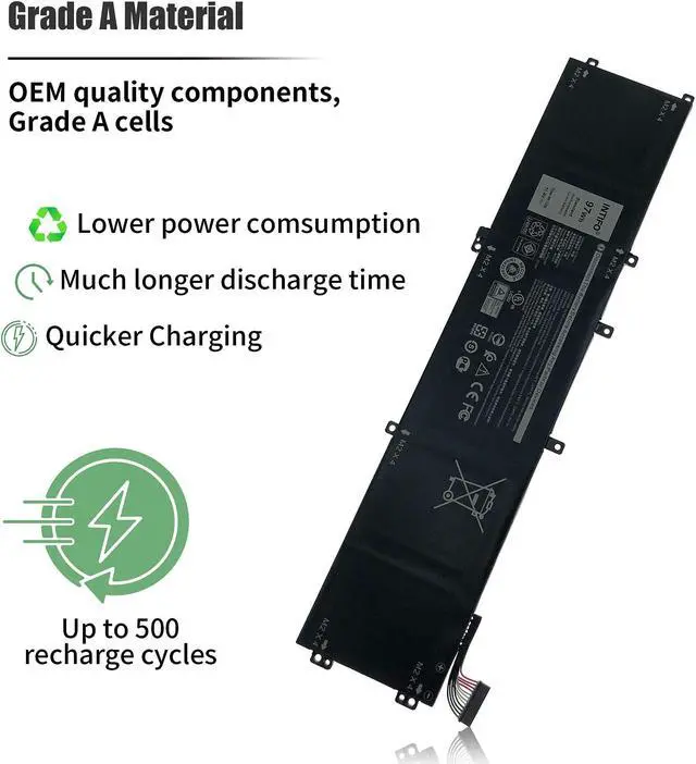 Alt view image 4 of 5 - INTIFO 97Wh 4K1VM Laptop Battery Compatible with Dell G7 17 7700 Series Notebook W62W6 0W62W6 XYCW0 0XYCW0 9TM7D 09TM7D V0GMT NYD3W 0NYD3W NCC3D 0NCC3D [11.4V 97Wh 6-Cell]