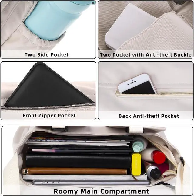 Alt view image 4 of 5 - Travel Messenger Bag for Women Men: Durable Canvas Crossbody Handbag with Adjustable Strap Lightweight Laptop Purse Suitable for Outdoor Buiness or Work