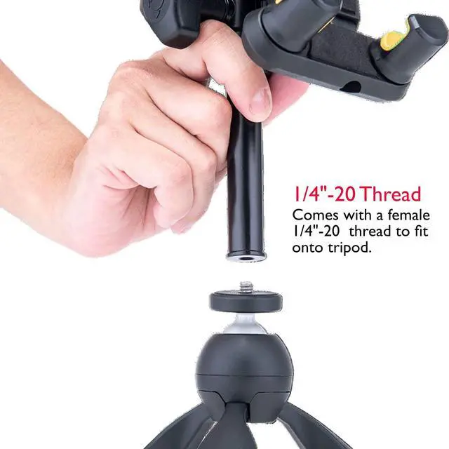 Alt view image 5 of 5 - Hercules DG307B Adaptive Series 2-in-1 Smartphone/ Tablet Holder, 6.1" to 13", Attaches to Desk, Round & Square Tubes, w/ a Lumintrail Cleaning Cloth