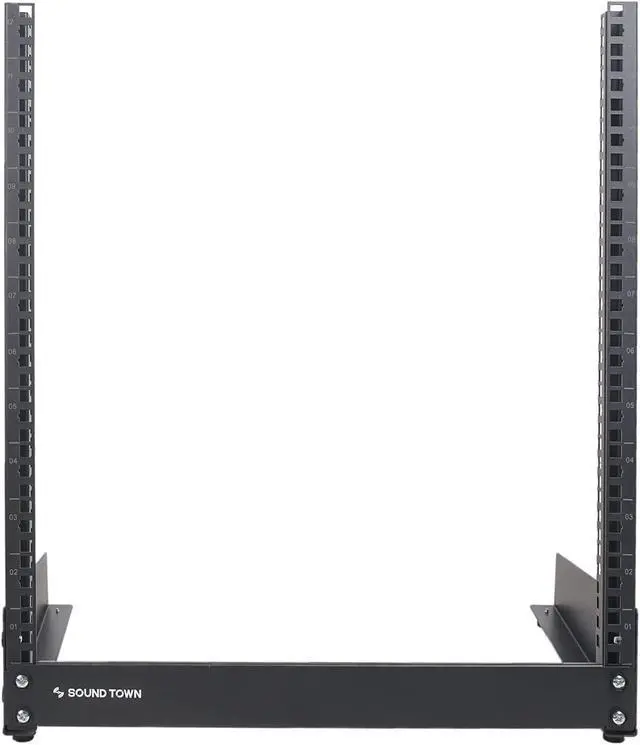 Alt view image 3 of 5 - Sound Town 12U 2-Post Desktop Open-Frame Rack, for Audio/Video, Network Switches, Routers, Patch Panels (ST2PF-12LW)