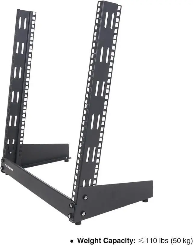 Alt view image 4 of 5 - Sound Town 12U 2-Post Desktop Open-Frame Rack, for Audio/Video, Network Switches, Routers, Patch Panels (ST2PF-12LW)