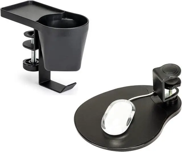 Main image of MAX SMART Clip On Mouse Pad and Clamp on Cup Holder Office Organizer