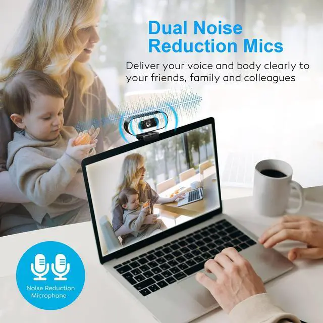 Alt view image 4 of 5 - Svcouok 1080P Webcam with Ring Light & 3-Level Brightness - Streaming Camera with Built-in Mic, Tripod & Plug&Play for Zoom/Skype/Facetime, PC/Mac/Laptop