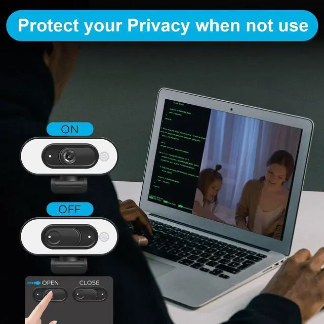 Alt view image 5 of 5 - Svcouok 1080P Webcam with Ring Light & 3-Level Brightness - Streaming Camera with Built-in Mic, Tripod & Plug&Play for Zoom/Skype/Facetime, PC/Mac/Laptop