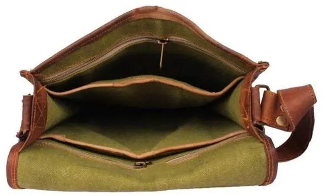 Alt view image 3 of 5 - Leather Saddler Ls 9X11 Inch Leather Vintage Cross Body Messenger Courier Satchel Bag Gift Men Women ~ Business Work Fits Up To 11" Laptop Carry Ipad Book