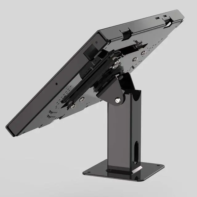 Alt view image 3 of 5 - TABcare Locking Metal Black Desktop Stand for iPad 7 8 9 10.2" with 360 Rotating & 180 Tilting Stand