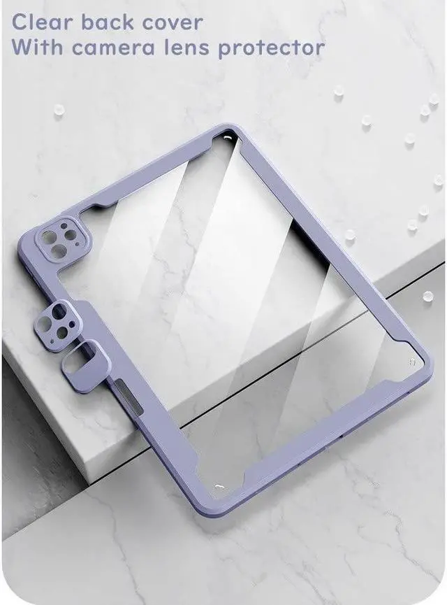 Alt view image 4 of 5 - HENGHUI Magnetic Keyboard Case for iPad Air 5 2022/ Air 4 10.9 inch 2020/ iPad Pro 11 Vertical Keyboard Case with Touchpad Cute Color Keyboard Clear Back Cover Detachable Keyboard (PurpleGray)
