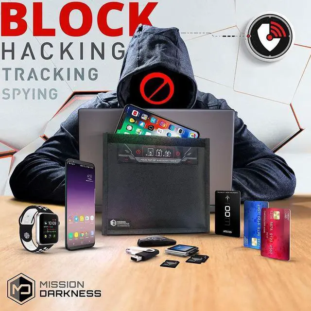 Alt view image 2 of 5 - Mission Darkness Non-Window Faraday Bag Collection Includes Phone, Tablet, and Laptop Size Bags - RF Shielding, Signal Isolation, EMF Reduction, EMP Protection, Anti-Tracking Hacking Spying