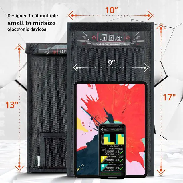 Alt view image 4 of 5 - Mission Darkness Non-Window Faraday Bag Collection Includes Phone, Tablet, and Laptop Size Bags - RF Shielding, Signal Isolation, EMF Reduction, EMP Protection, Anti-Tracking Hacking Spying