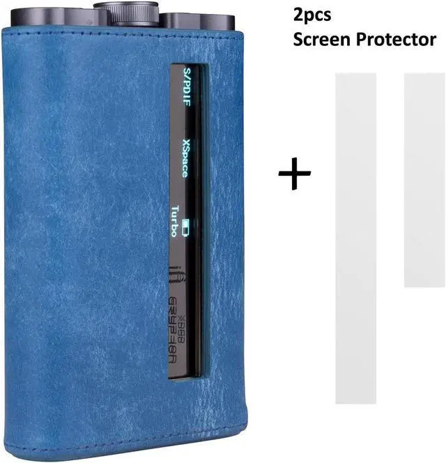 Alt view image 2 of 5 - Miter Case for iFi Audio xDSD Gryphon Pro / Gryphon dac , Handmade Italy Pueblo Leather Case Cover for GryphonPro (Blue)