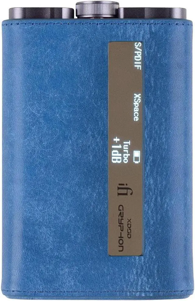 Alt view image 4 of 5 - Miter Case for iFi Audio xDSD Gryphon Pro / Gryphon dac , Handmade Italy Pueblo Leather Case Cover for GryphonPro (Blue)