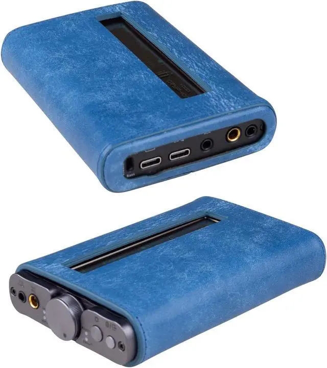 Alt view image 5 of 5 - Miter Case for iFi Audio xDSD Gryphon Pro / Gryphon dac , Handmade Italy Pueblo Leather Case Cover for GryphonPro (Blue)