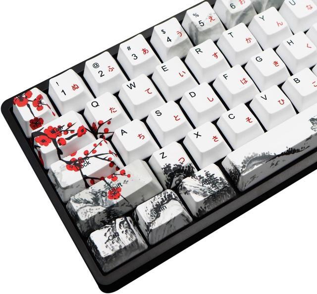 Main image of MOLGRIA Keycaps 68 Set for RK68 GK68 Mechanical Keyboard, Custom PBT OEM Profile Key Caps Japanese Font with Keycap Puller for Gateron Kailh Cherry MX Switch ANSI Layout Keyboard(Plum Blossom)