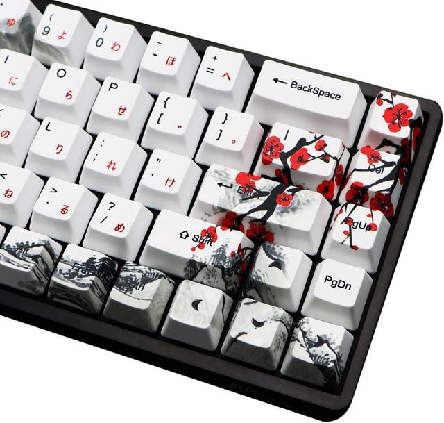 Alt view image 5 of 5 - MOLGRIA Keycaps 68 Set for RK68 GK68 Mechanical Keyboard, Custom PBT OEM Profile Key Caps Japanese Font with Keycap Puller for Gateron Kailh Cherry MX Switch ANSI Layout Keyboard(Plum Blossom)