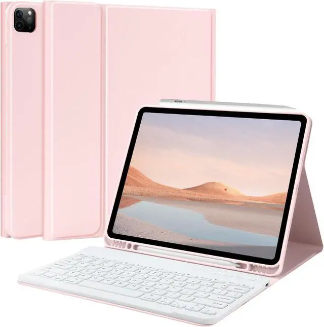 Main image of TQQ for iPad Air 13-inch (M3/M2, 2025/2024) & Pro 12.9 inch Case with Keyboard, Keyboard case for 12.9-inch iPad Pro 6th/5th Gen - with Pencil Holder for iPad Air 13-inch/iPad Pro 12.9 (Pink)