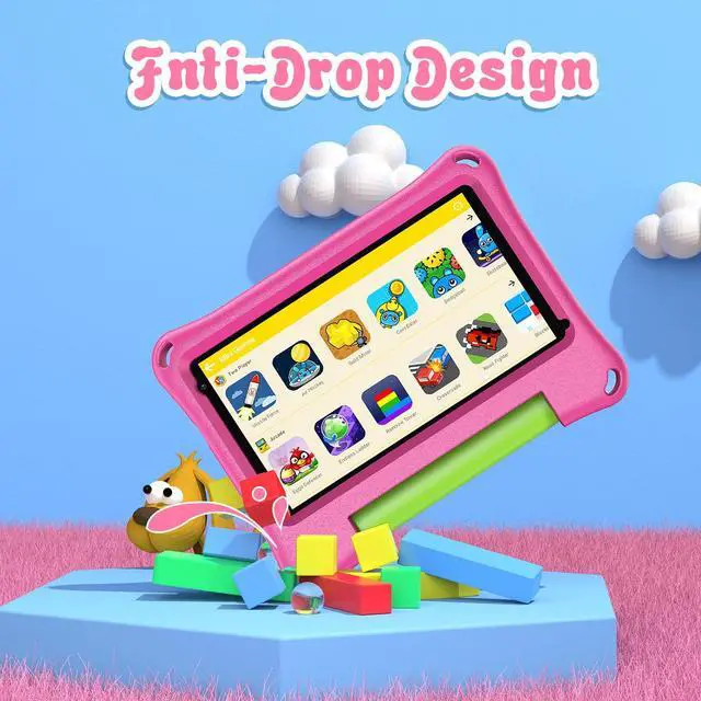 Alt view image 4 of 5 - VASOUN Kids Tablet 7 Inch Tablet for Toddlers, Android 13 2GB RAM 32GB RAM with WiFi Dual Camera, Parental Control,Bluetooth, Kid-Proof with Case for Boys Girls (Pink)