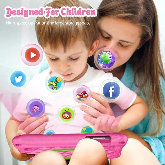 Alt view image 5 of 5 - VASOUN Kids Tablet 7 Inch Tablet for Toddlers, Android 13 2GB RAM 32GB RAM with WiFi Dual Camera, Parental Control,Bluetooth, Kid-Proof with Case for Boys Girls (Pink)
