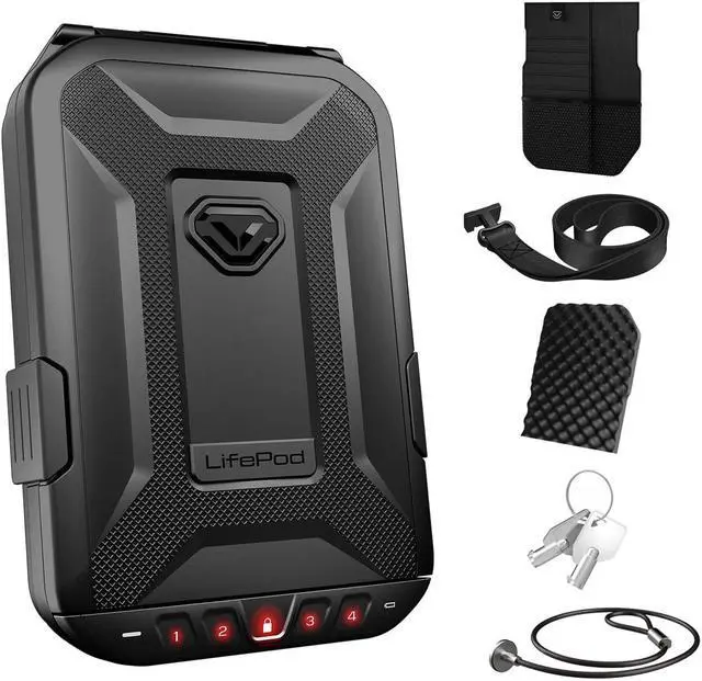 Alt view image 2 of 5 - VAULTEK LifePod Secure Waterproof Travel Case Rugged Electronic Lock Box Travel Organizer Portable Handgun Case with Backlit Keypad (Covert Black X)