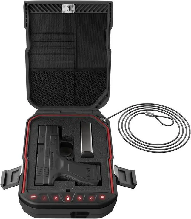 Alt view image 4 of 5 - VAULTEK LifePod Secure Waterproof Travel Case Rugged Electronic Lock Box Travel Organizer Portable Handgun Case with Backlit Keypad (Covert Black X)