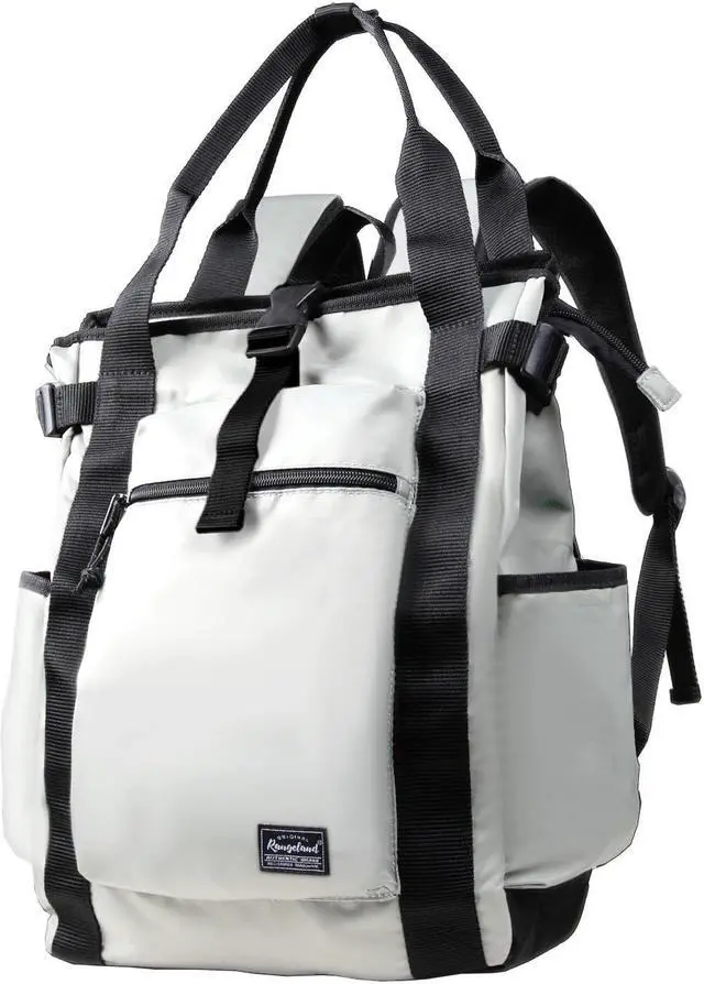 Main image of Rangeland Unisex Laptop Tote Backpack Convertible Lightweight Nylon Water-Resistant Everyday Shoulder Tote bag Backpack with Water Bottle Pocket Work Travel, White