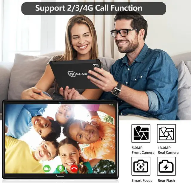 Alt view image 5 of 5 - 2025 Latest Android 13 Tablet, 2 in 1 Tablet 10.1 Inch, 4G Cellular Tablets with Keyboard, 64GB ROM + 4GB RAM, Octa-Core Processor, 2 Sim Slots, 13MP Camera, GPS/WiFi/Bluetooth/Mouse/Stylus(Black)