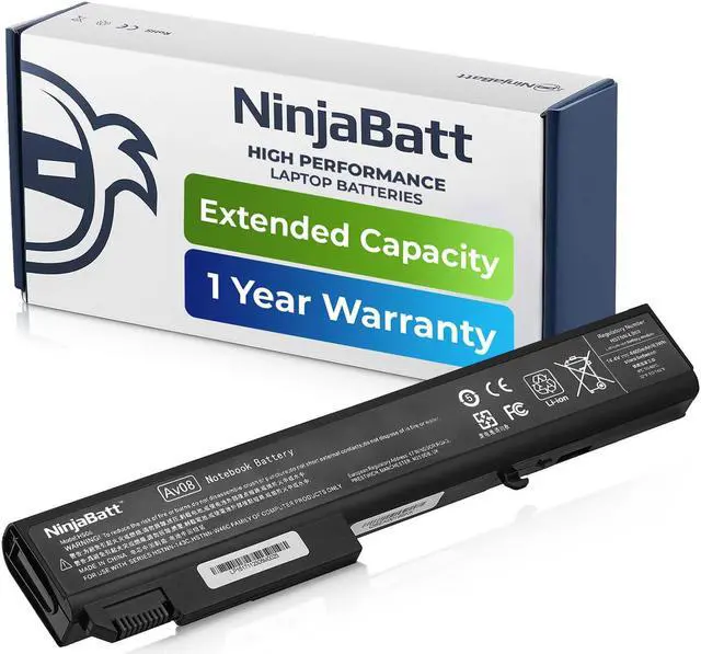 Main image of NinjaBatt Battery for HP 8540W 493976-001 8740W 8540P AV08 8530P 8530W 8730W HSTNN-LB60 458274-363 458274-421 458274-422 HSTNN-I43C HSTNN-OB60 HSTNN-W46C High Performance [8 Cells/4400mAh/63Wh]