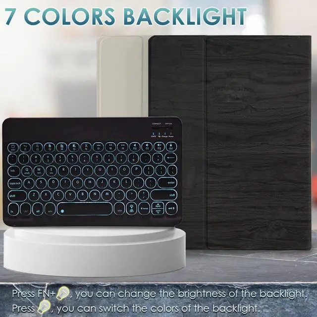 Alt view image 5 of 5 - Wineecy Backlit Keyboard Case for Microsoft Surface Go 4 2023 /Go 3 2021 /Go 2 2020 /Surface Go 2018 Tablet,7 Colors Backlight Magnetic Detachable Wireless Keyboard with Premium PU Cover Case