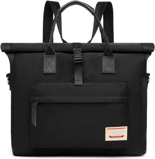 Main image of Wxnow Backpack Purse for Men/Women,Stylish College Daypack Casual Handbag Multi-Functional Travel Rucksack for 15.6 Inch Laptop, Black