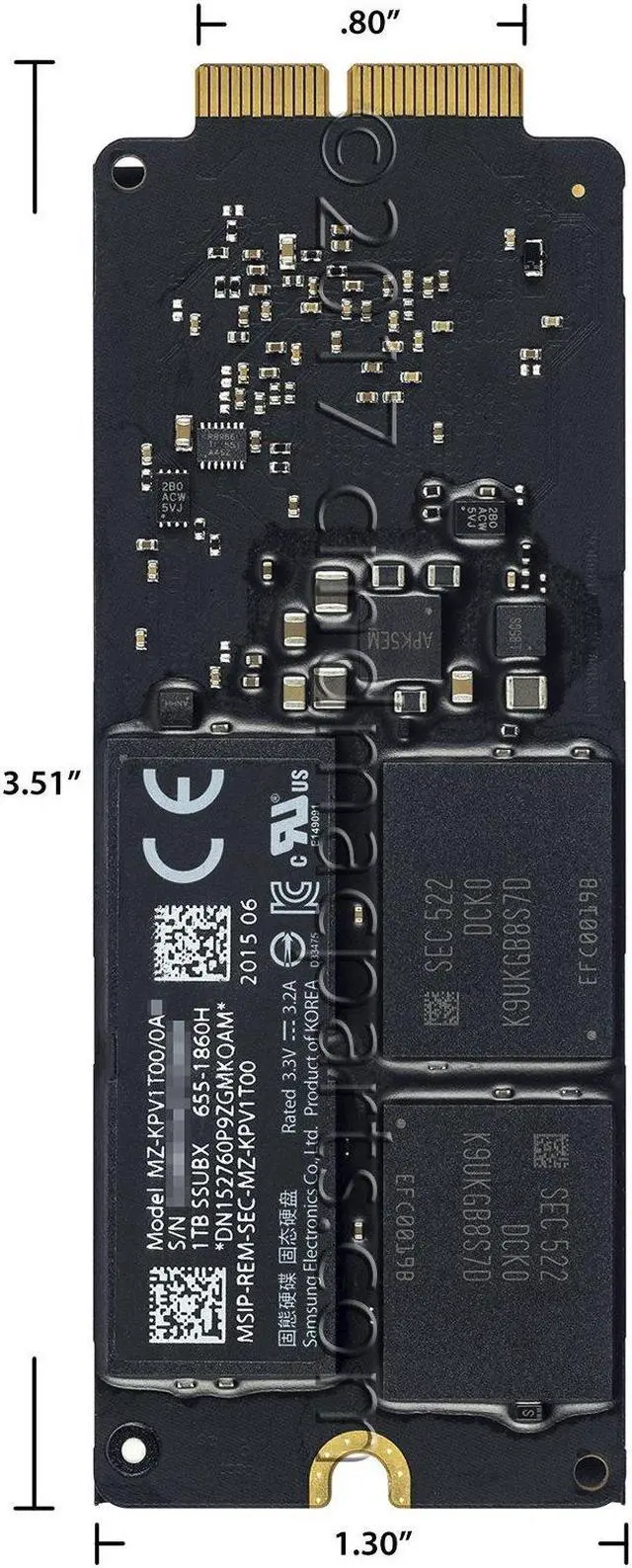 Alt view image 3 of 4 - Odyson - 1TB SSD with Heatsink Replacement for Apple Mac Pro A1481 (Late 2013)