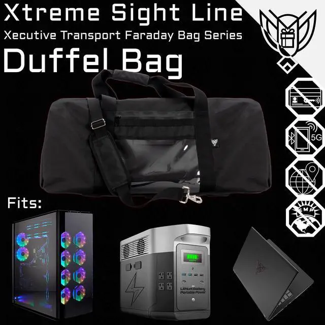 Alt view image 4 of 5 - Xtreme Sight Line ~ Xecutive Transport Faraday Duffel Bag for Military Use ~ MOLLE System ~ Computer Towers and Other Large Electronics ~ Data Security for Executive Travel~ Tracking/Hacking Defense