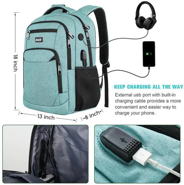 Alt view image 3 of 5 - Paude School Backpack,15.6 Inch Laptop Backpack Women Bookbag Rucksack for Teen Girls,School Bags for Teens