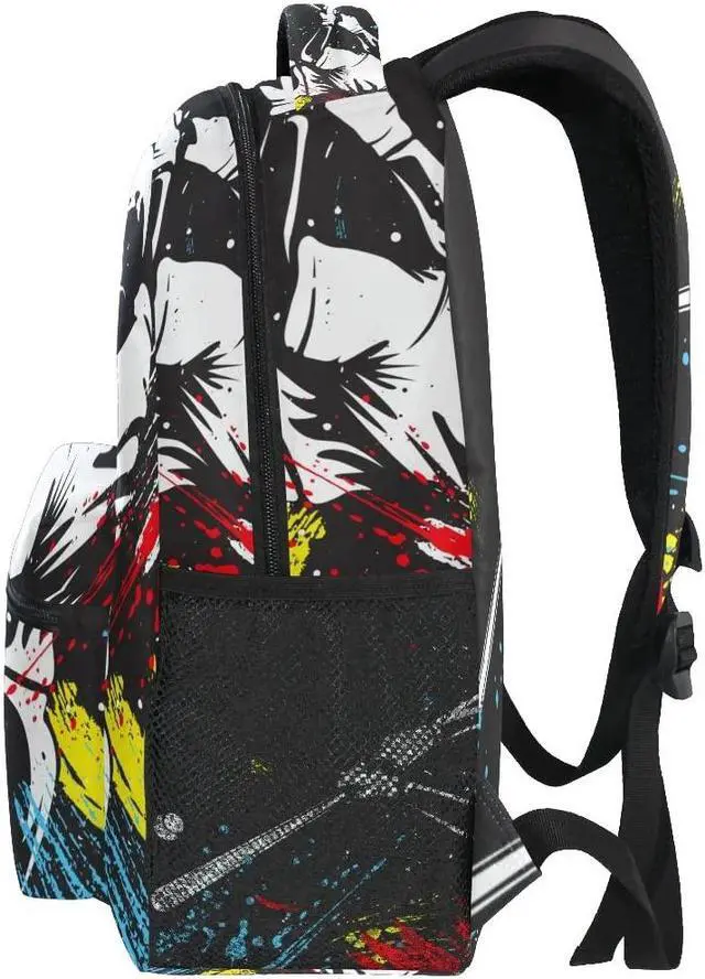 Alt view image 4 of 5 - xigua Baseball School Backpack Bookbags for Students Girls Boys Women Men,Laptop Shoulder Bag Daypack for Travel Hiking Camping Sports,16 Inch