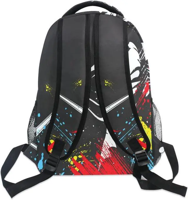 Alt view image 5 of 5 - xigua Baseball School Backpack Bookbags for Students Girls Boys Women Men,Laptop Shoulder Bag Daypack for Travel Hiking Camping Sports,16 Inch