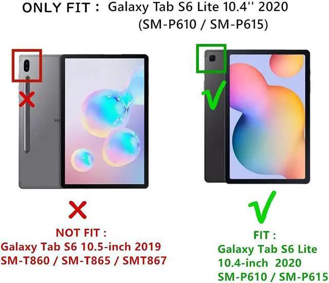 Alt view image 2 of 5 - HENGHUI Galaxy Tab S6 Lite 10.4 inch Keyboard Case - Cute Round Key Color Wireless Detachable BT Keyboard Cover with S Pen Holder (MistyBlue)
