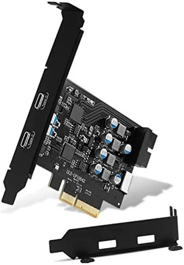 Main image of YEELIYA USB C PCIe Card SuperSpeed 10Gbps with 2 USB C and 2 Internal Port(Type-E,19 Pin USB 3.0 Header) PCI-E Expansion Cards PCI Express Front Panel Adapter for Desktop PC