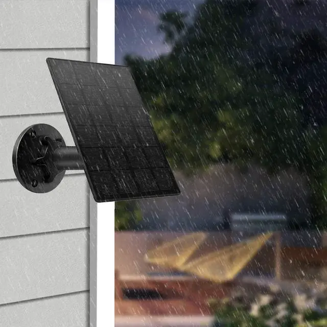 Alt view image 3 of 5 - 2 Pack Solar Panel for Wireless Outdoor Security Camera,Compatible with DC 5V Rechargeable Battary Powered Surveillance Camera, Continuously Power for Outdoor Security Camera,5V 3.5W Micro USB Port
