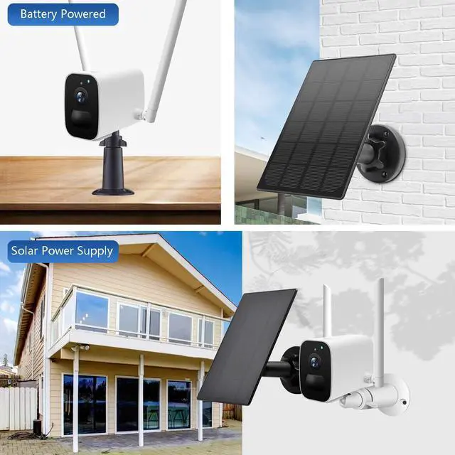 Alt view image 5 of 5 - 2 Pack Solar Panel for Wireless Outdoor Security Camera,Compatible with DC 5V Rechargeable Battary Powered Surveillance Camera, Continuously Power for Outdoor Security Camera,5V 3.5W Micro USB Port