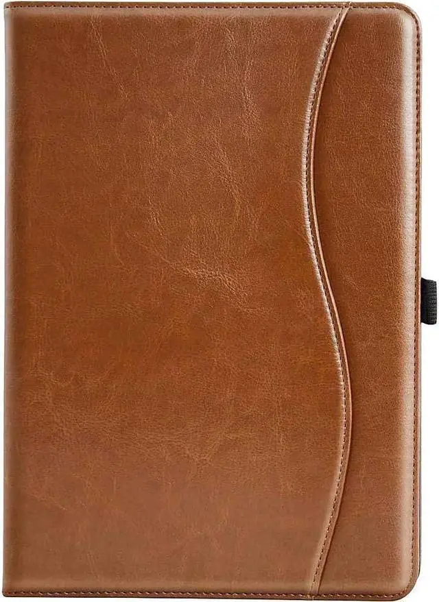 Main image of SaharaCase Multi-Angle Case for Apple iPad 10.2" (9th Generation 2021) [Shockproof Bumper] Built in Pencil Holder Rugged Protection Hand Strap Antislip Leather Kickstand (Brown)