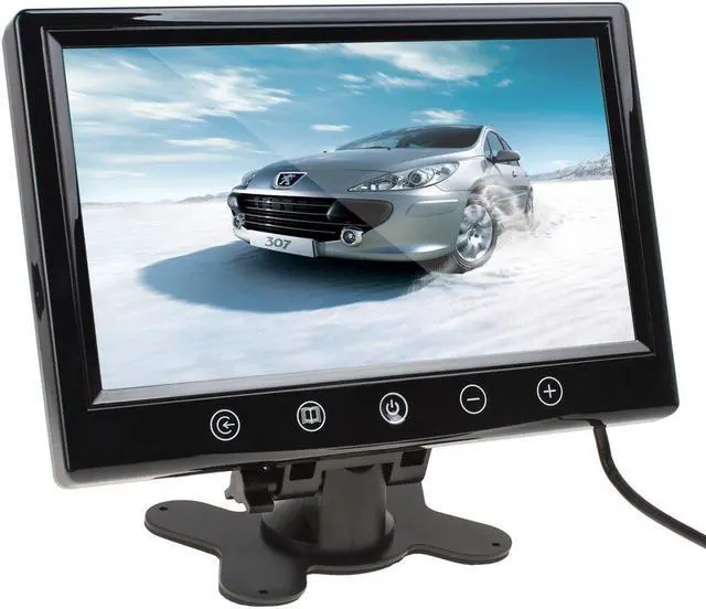 Main image of SallyBest® 9 Inch 16:9 HD Pillow TFT LCD Color Screen Car Rearview Monitor Support 2 Video Output Widescreen Car Rear View Headrest DVD VCR Monitor with Touch Button & Remote Control