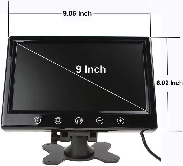 Alt view image 2 of 5 - SallyBest® 9 Inch 16:9 HD Pillow TFT LCD Color Screen Car Rearview Monitor Support 2 Video Output Widescreen Car Rear View Headrest DVD VCR Monitor with Touch Button & Remote Control